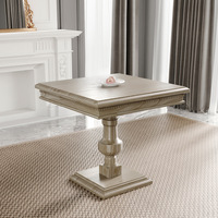 Table à manger en bois massif de style américain DISHI, blanc vieilli, design vintage et délavé, pour bureau, table de réunion
