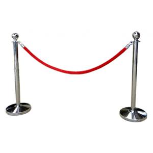 Pali per Barriera a Corda in Acciaio Inox Lucidato con Corda in Velluto, Supporti da 51mm - Product Image 2