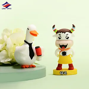 Longzhiyu 17 anni di fabbrica 3D Cartoon Ox Figurine in PVC personalizzate in miniatura giocattoli artigianato in gomma morbida per l'home Office