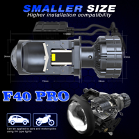 Lentille de projecteur LED F40Pro H4 Mini 12V 140W 6000K Nouveau phare LED H4 Mini pour voiture et moto universelle