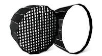 Boîte à lumière parabolique profonde 70cm 90cm, support photo portable, parapluie octogonal extérieur avec grille