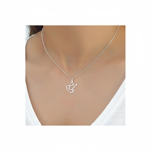 สร้อยคอจี้เงินแท้ 925 ดีไซน์นกพิราบสุดหรูจากตุรกี - Product Image 2