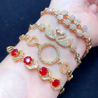 Bracelet chaîne en laiton tendance, perles de verre mélangées en strass de cristal, accessoires de bracelet DIY, pack mixte en gros