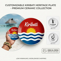 Assiette en céramique ronde à thème créatif Kiribati, Tuvalu, Samoa, Îles Fidji, Tonga, Nouvelle-Calédonie, design personnalisé