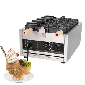 Taiyaki-máquina eléctrica para hacer waffles en forma de pez, máquina para hacer helados Taiyaki, con boca abierta grande, Comercial