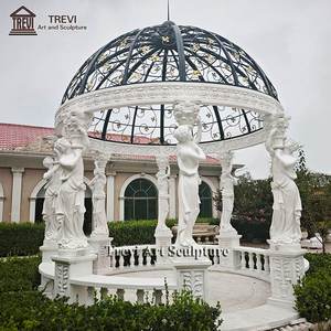 TREVI Luxe Wit Marmeren Herdenkingspaviljoen voor Buiten, Openbaar Monument, Tuinpaviljoen - Product Image 6