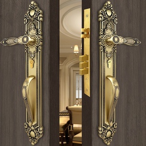 <strong>French</strong> <strong>Door</strong> Handle European Gold Family Universal Double Open Outdoor Wooden <strong>Door</strong> Lock Set - Product Image 3