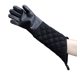 Gants de cuisine en silicone nid d'abeille résistants à la chaleur, extra longs, 60 cm, pour barbecue et four - Product Image 1