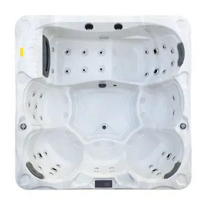 Modern Family Fun Acrylic Spa Tubs Large Capacity Multi-Jet System Hottub With LED Lighting For Villa Use