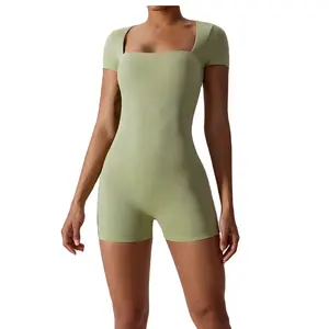 Mùa Thu Màu Sắc Đẹp Tập Thể Dục Bodysuits Nylon Yoga Hoạt Động Thong Một Mảnh Sexy Đàn Hồi Cao Tập Thể Dục Jumpsuit Phụ Nữ