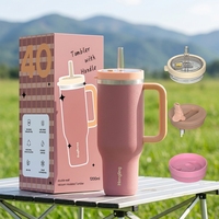 Gobelet isotherme Hong Ling avec couvercle innovant à système de fermeture, en acier inoxydable 18/8, pour le bureau et les voyages