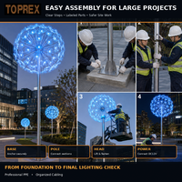 Toprex extérieur fibre optique pissenlit décoration fleur led lampe sur pied led pissenlit décoratif vacances motif lumières