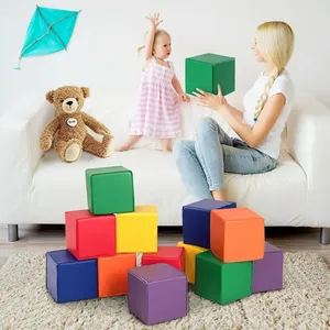 Interactive DIY Indoor Playground Toys Educational Building Block Cubes With Magnetic Connecting Features For Kids 6 Months Up