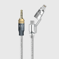 Cable de Decodificación DAC USB C y iPhone a Doble 6.35mm, Conductor Plateado, Capa de Protección de Grafeno y Aluminio, Revestimiento de Silicona