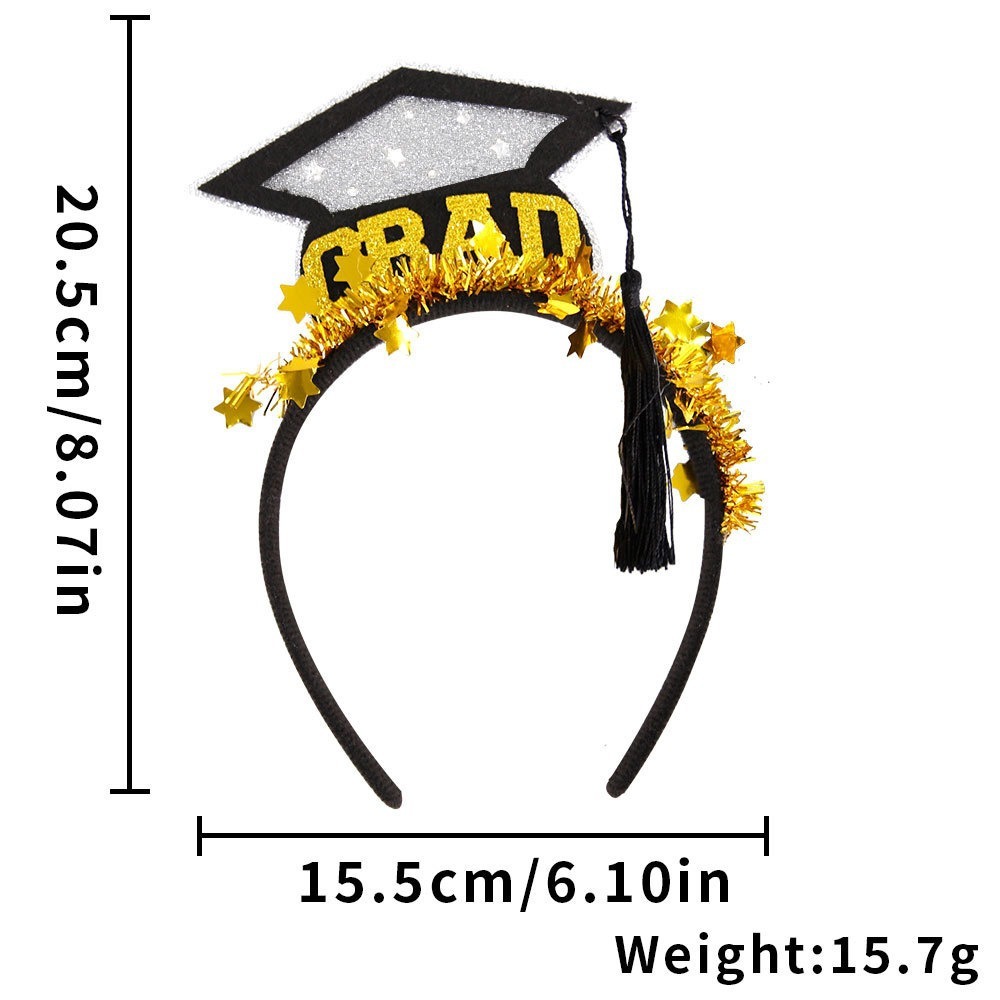 Academic cap gold color bar b