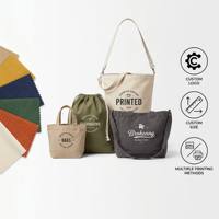 Sac fourre-tout en toile souple avec poignées renforcées, réutilisable, imprimé avec des lettres, adapté aux cadeaux de promotion de marque
