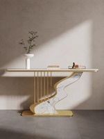Tables consoles en marbre et acier inoxydable de luxe modernes françaises pour les couloirs et les salons