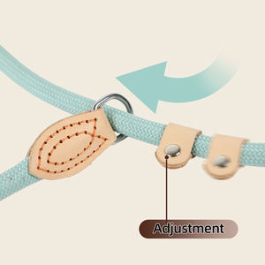 Laisse pour chien en polyester à motif uni, décorée de rubans, réglable, anti-traction, écologique, absorbant les chocs - Product Image 5