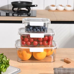 Hot Selling <b>Clear</b> Color Kitchen <b>Plastic</b> 450Ml <b>Container</b> Lunch Box Food Crisper 3 Size for Choose - Product Image 2