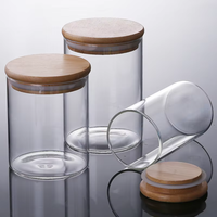 Bocaux de conservation en verre borosilicate de haute qualité avec couvercle en liège, durables, transparents, de qualité alimentaire, pour bonbons et épices, hermétiques et résistants à la chaleur, vente en gros