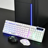 Harga Grosir Produsen Keyboard Kabel Floating Keycaps + Mouse Kabel Berlampu 8310 Set Backlit Gaming & Kantor Penggunaan Ganda