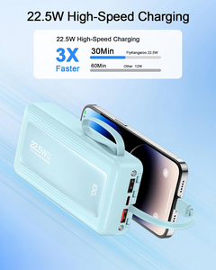 Banco de Energía Portátil OEM de 20000mAh con Pantalla LED Digital, Carga Rápida de 22.5W y Cable Integrado para <span class=keywords><strong>iPhone</strong></span> y Samsung - Product Image 4