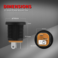 Prise jack DC femelle DaierTek 5,5 x 2,1 mm, 6V 9V 12V, montage sur panneau, rouge noir blanc