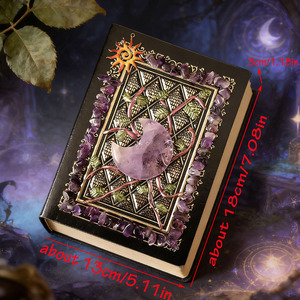 Carnet de notes en cristal naturel artisanal, améthyste, croissant de lune, <span class=keywords><strong>livre</strong></span> de magie de sorcière, cadeau de Noël pour filles, best-seller - Product Image 5