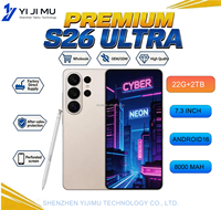 Téléphones portables 5G Android 16 S26 Ultra 7,3 pouces 22G+2TB, grande mémoire, navigation GPS, double carte SIM, prise en charge multilingue