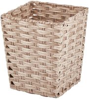 Vente en gros Petit panier à linge carré tissé pour usage domestique-Déchets d'ordures Salle de bain Stockage des aliments Osier Rotin Plastique Tissu Métal