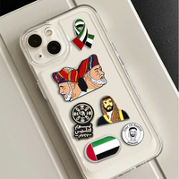 Broche saoudienne, badge, autocollants en émail métallique personnalisés pour téléphone, autocollants en émail, autocollants métalliques personnalisés pour coque de téléphone et maquillage, Qatar