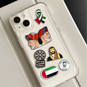 Saudi Brooch Badge Phone Custom Metal Enamel <strong>Pins</strong> Sticker Case Makeup Custom Qatar Mobile Metal Sticker - Product Image 2