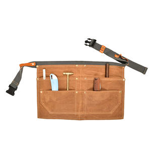 Delantal de cintura de mezclilla <span class=keywords><strong>vintage</strong></span> resistente de alta calidad Medio estilo de camarero/<span class=keywords><strong>camarera</strong></span> de mezclilla con correa de cuero - Product Image 4