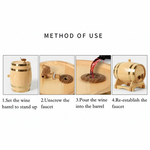 Barril de Madera para Vino y Whisky de 1.5L para <span class=keywords><strong>Bar</strong></span> en Casa, Barril de Roble Vintage, Mesa de Madera, Barril de Vino Grande, Barril de Whisky y Cerveza Marrón - Product Image 4