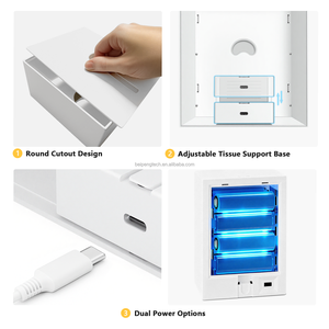 Support de boîte à mouchoirs en plastique créatif avec cadre photo LED Glam Design Distributeur pratique  Usine brevetée en gros - Product Image 4