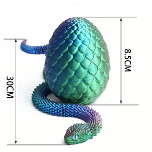 Jouets d'animaux flexibles en forme d'œuf de <span class=keywords><strong>serpent</strong></span> imprimés en 3D Vashine pour enfants, décoration de maison, jouets de zoo en cristal pour enfants - Product Image 3