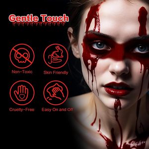 Faux sang d'Halloween 60 ml en gel, réaliste, lavable, pour effets spéciaux (SFX), maquillage corporel, effet coagulé, épais, sûr pour les enfants - Product Image 2