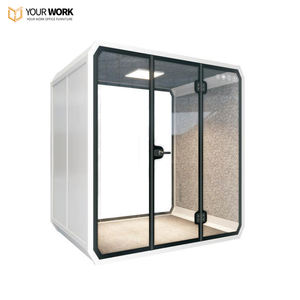 Cabina Telefonica di Lusso Moderna per Esterni in Lega di Alluminio Insonorizzata Studio Modulare per Registrazione Vocale Ufficio con Spazio di Archiviazione in Vendita - Product Image 3