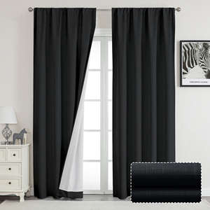 Rideau occultant extra long de style campagnard pour porte <span class=keywords><strong>coulissante</strong></span>, rideau occultant pour patio, salon et bureau partagé - Product Image 6