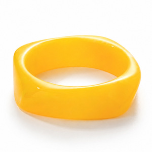 Pulsera de resina de color sólido pulida al por mayor, brazalete irregular ancho y grueso de cristal sólido para mujer - Product Image 2