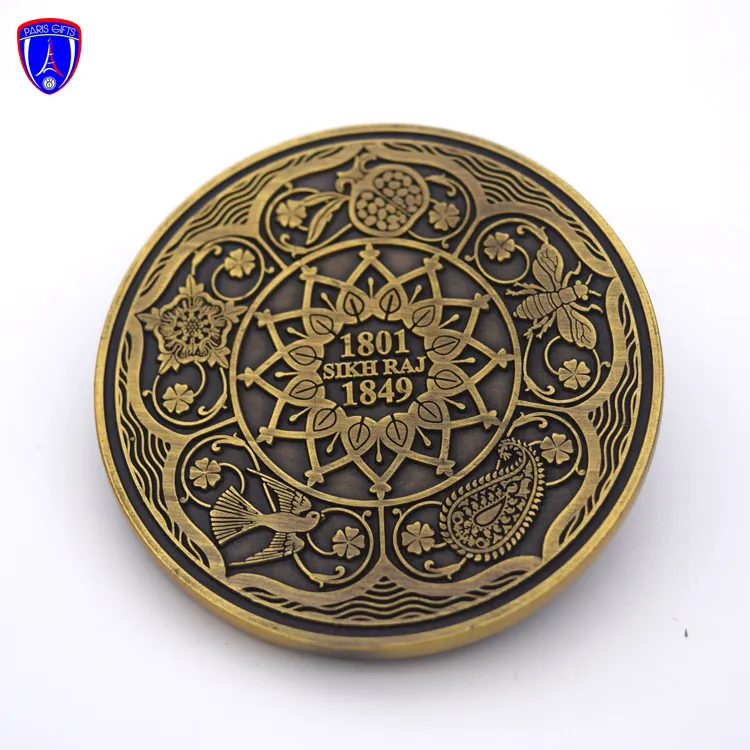 Factory Cheap High Quality France 3D Engraved Challenge Coin Metal Souvenir Coin with Sada Kaur