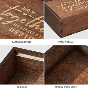 Wooden Memory Keepsake Box Decorative <strong>Gift</strong> Box Wedding Engagement <strong>Gifts</strong> for Couples Anniversary Bridal Shower <strong>Gifts</strong> for Women - Product Image 4