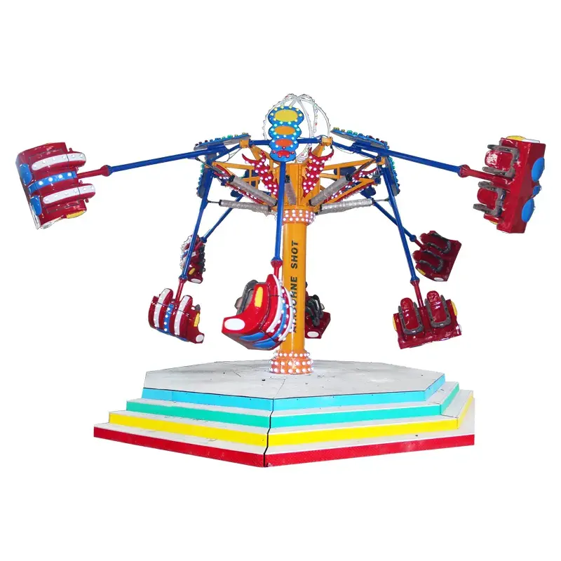 Funny kids game luna family park electronic rotating children amusement park flying chair