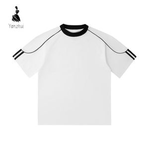<span class=keywords><strong>Camiseta</strong></span> <span class=keywords><strong>de</strong></span> Verano <span class=keywords><strong>Nueva</strong></span> con Tres Rayas en el Hombro, Cuello Redondo, Estilo Vintage para Hombre y Mujer, Tallas S-4XL - Product Image 1