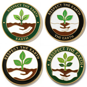 Pin de esmalte de Tierra Verde | Insignia de solapa de metal Eco Awareness OEM - Product Image 1