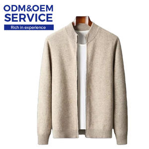 Nuovo <span class=keywords><strong>Cardigan</strong></span> da Uomo Spesso in Cashmere Autunno e Inverno <span class=keywords><strong>con</strong></span> Zip a Collo Alto, Giacca Business Casual Elegante in Lana - Product Image 1