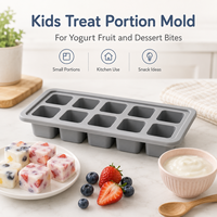 Molde de Silicona para Porciones de Yogur, Bandeja de 10 Cavidades para Postres de Frutas y Preparación de Alimentos para Niños