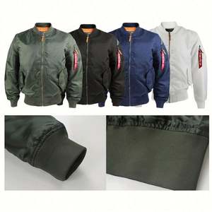 Chaquetas Bomber de Béisbol Universitarias Unisex de Diseño Personalizado con Logotipo, Tejidas, Lisas, Impermeables, con Cremallera, Tallas Grandes, Casuales para Primavera - Product Image 2