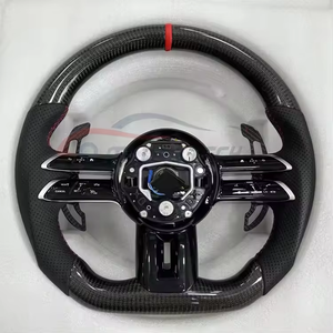 Pour <span class=keywords><strong>Mercedes</strong></span> Benz <span class=keywords><strong>S223</strong></span> C206 232 E213 W221 W212 W464 c250 gle 43 amg volant en fibre de carbone V S classe OLED RPM cuir de voiture - Product Image 1