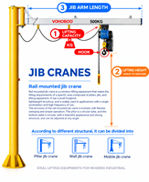 Grue à flèche portante d'atelier portable de 1 à 10 tonnes, la plus vendue, avec engrenages et moteur, télécommande sans fil, personnalisable